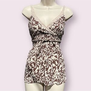 a.n.a Brown Patterned Camisole Size Large